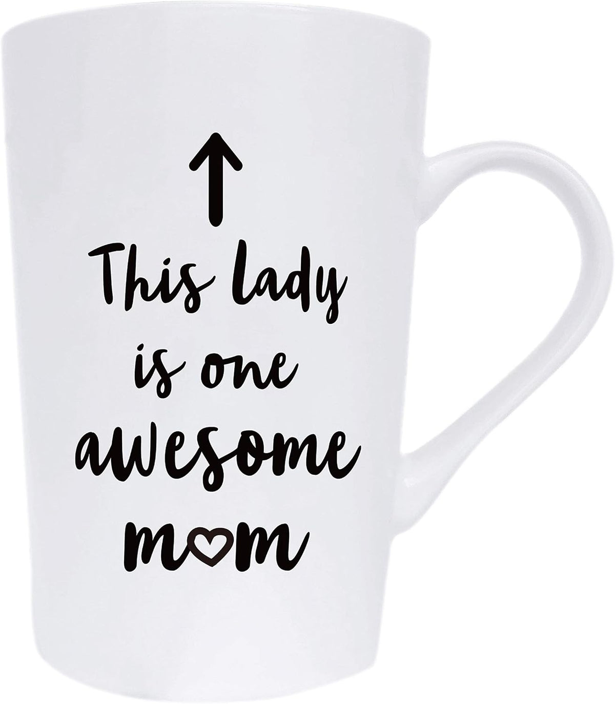 MAUAG This Lady is One Awesome Mom Coffee Mug Christmas Gifts, Funny Quote Cup for Mother's Day or Valentine's Day from Daughter Son or Husband, White 15 Oz