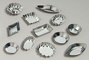 Small Tartlet Mold Set Tinplate - 1-1/2" To 2-1/2" - 6 Styles, - 72 Pcs