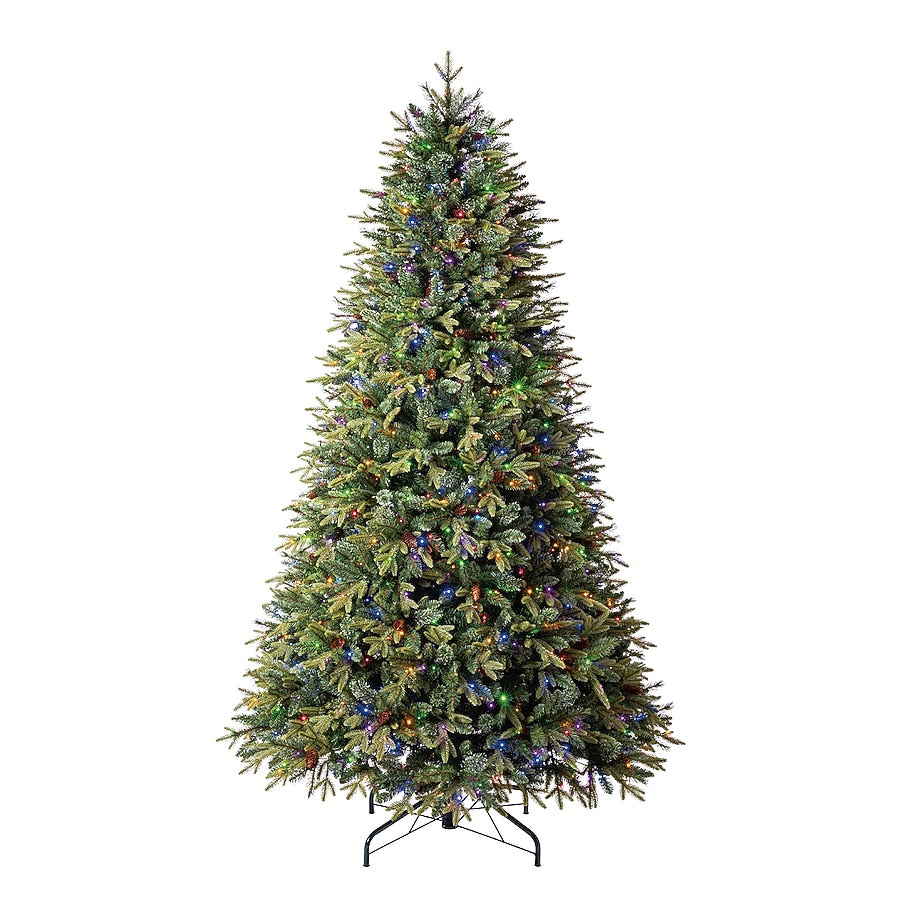 Hayden 9-ft Hayden pine Pre-lit Artificial Christmas Tree with Color Changing LED Lights | USA Decoration®