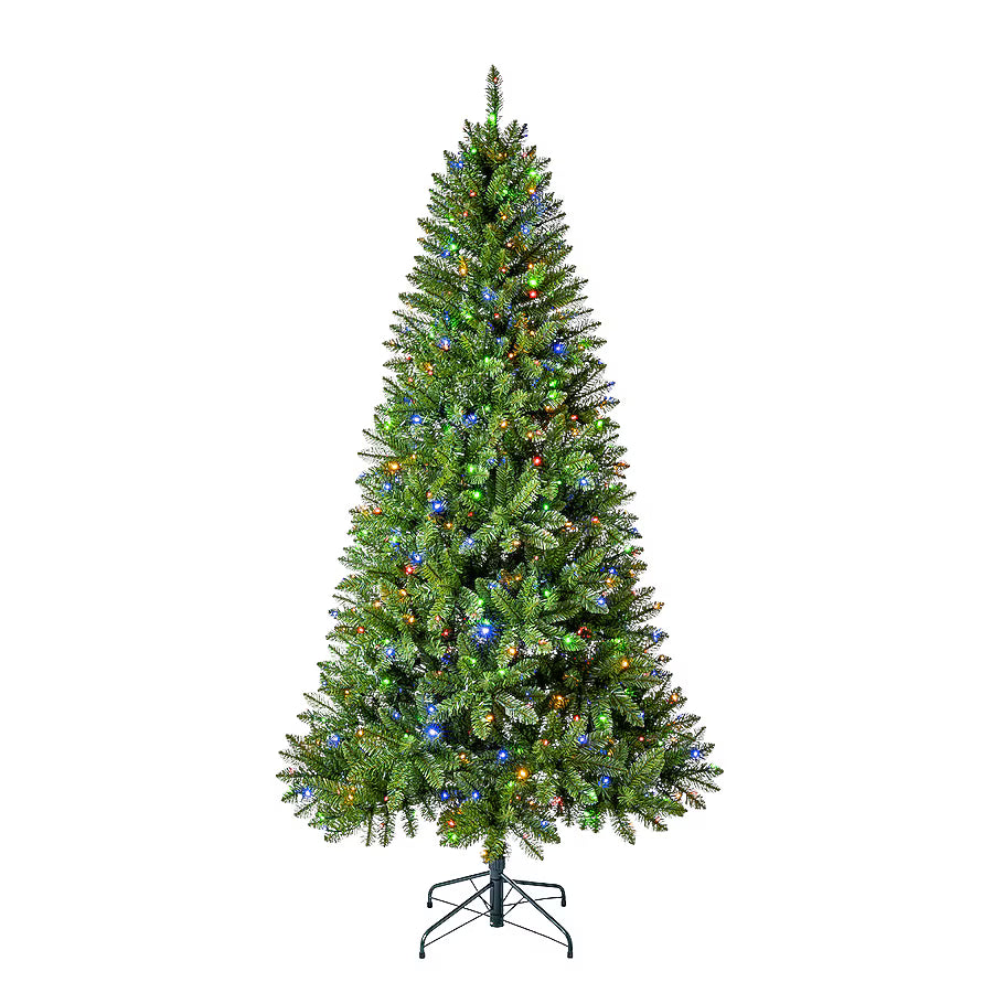 Holiday Living 7.5-ft Greensboro Spruce Pre-lit Artificial Christmas Tree with Color Changing LED Lights
