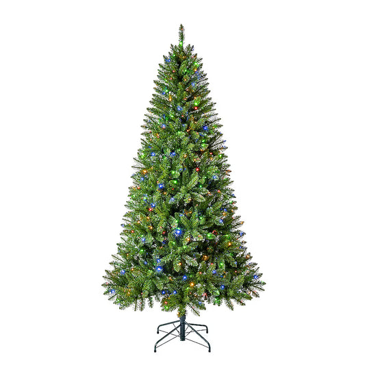 Holiday Living 7.5-ft Greensboro Spruce Pre-lit Artificial Christmas Tree with Color Changing LED Lights