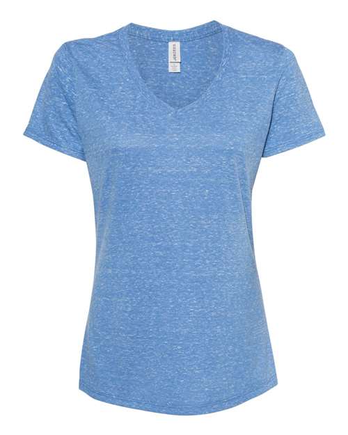 Women's Snow Heather Jersey V-Neck T-Shirt | USA Decoration