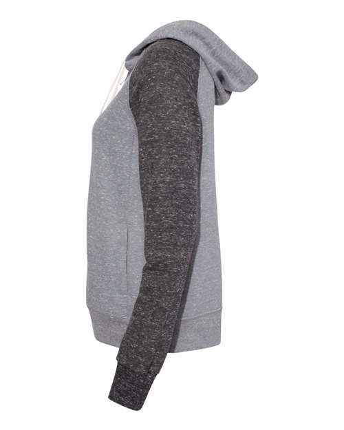 Women's Snow Heather French Terry Full-Zip Hooded Sweatshirt | USA Decoration