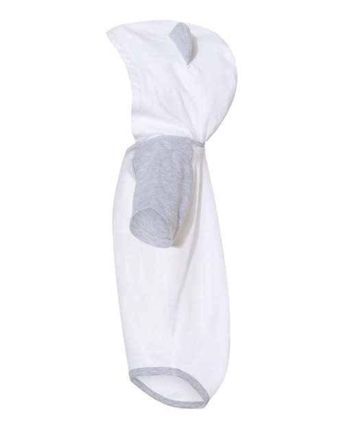 Fine Jersey Infant Short Sleeve Raglan Bodysuit with Hood & Ears | USA Decoration