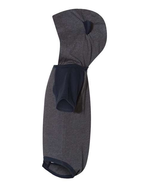 Fine Jersey Infant Short Sleeve Raglan Bodysuit with Hood & Ears | USA Decoration