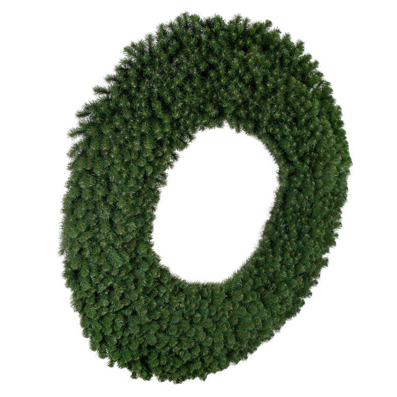72" Pine Christmas Wreath hung on a wooden door
