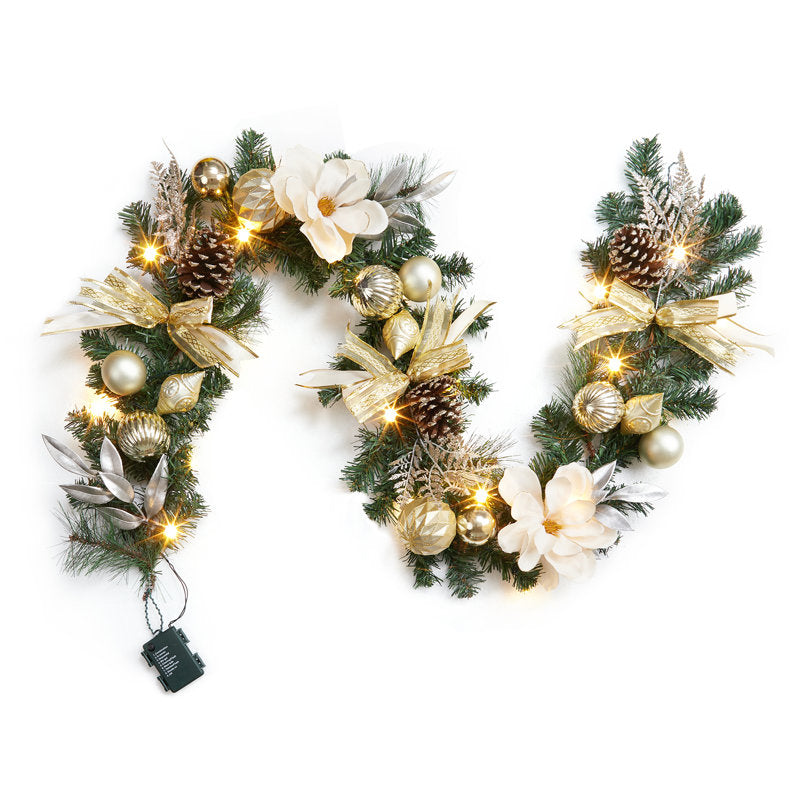 49.2 ft Christmas Tinsel Garland framing a front door