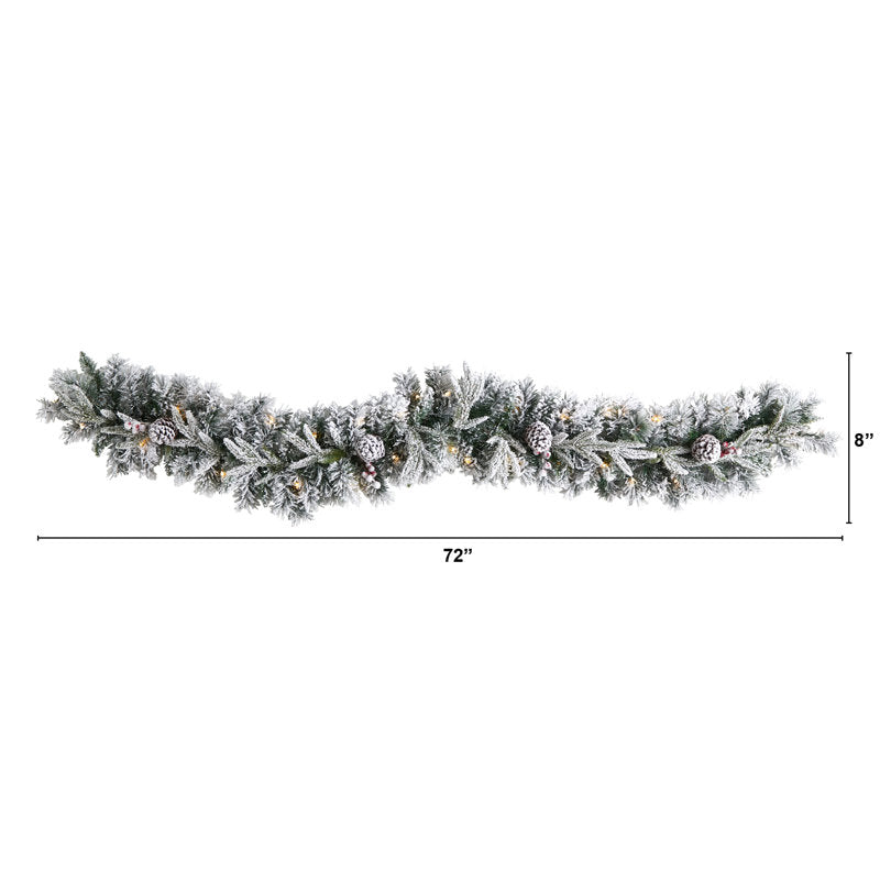 6 ft Pre-Lit Artificial Christmas Garland framing a front doorway