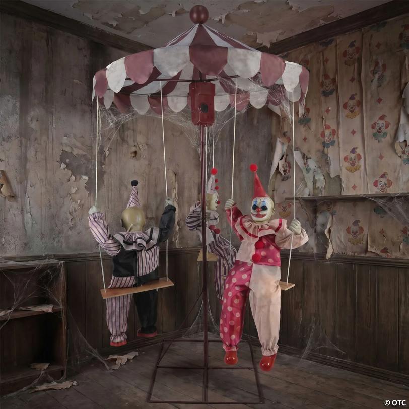 72" Animated Clown-Go-Round Halloween Decoration