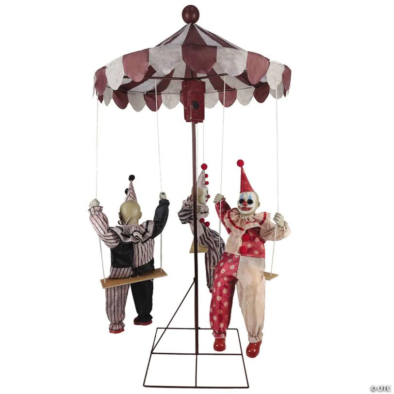 72" Animated Clown-Go-Round Halloween Decoration