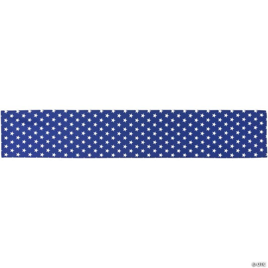 72" White Stars Patriotic Table Runner