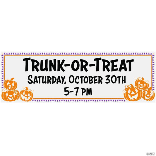 72" x 23" Trunk-or-Treat Halloween Custom Banner - Medium