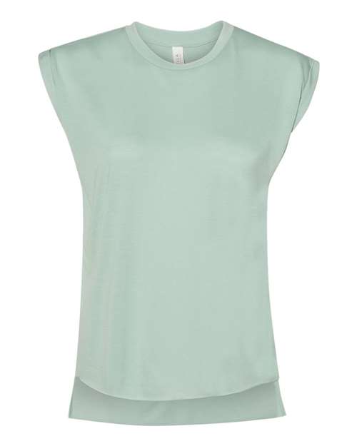 Women’s Flowy Rolled Cuffs Muscle Tee | USA Decoration