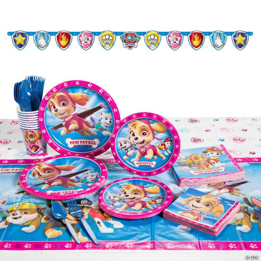 74 Pc. Paw Patrol™ Girl Disposable Tableware Kit for 8 Guests | USA Decoration®