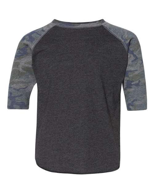 Toddler Baseball Fine Jersey Three-Quarter Sleeve Tee | USA Decoration