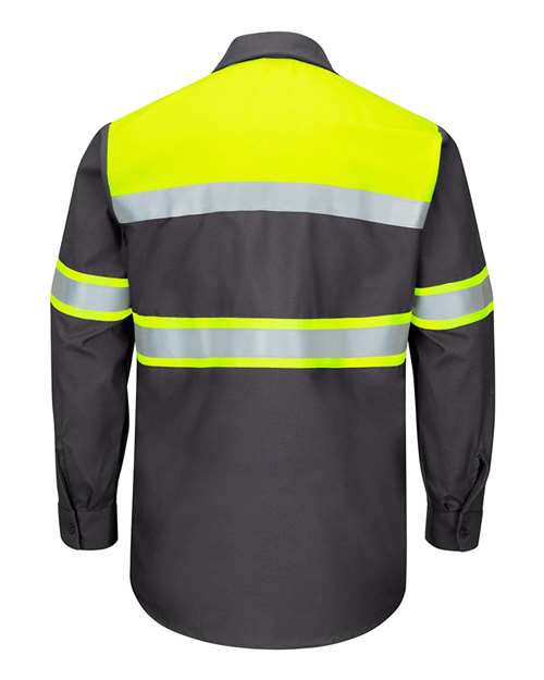 Hi-Visibility Colorblock Ripstop Long Sleeve Work Shirt | USA Decoration