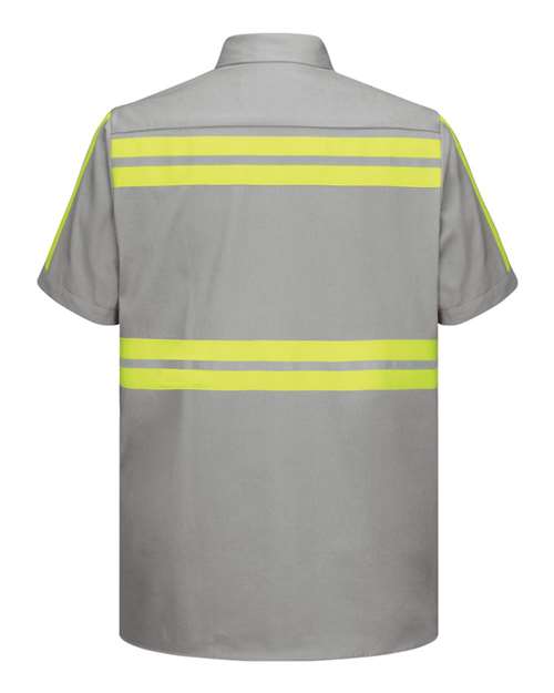 Enhanced Visibility Short Sleeve Cotton Work Shirt - Tall Sizes | USA Decoration