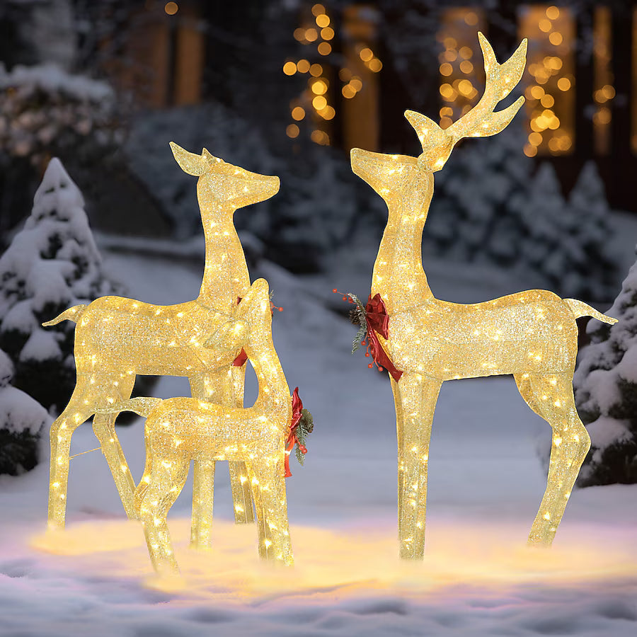 VEIKOUS 53.3-in Freestanding Reindeer Yard decoration with Clear LED Lights