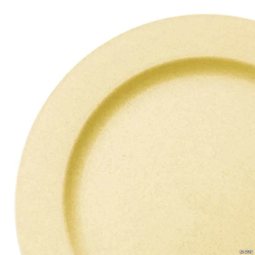 7.5" Matte Bright Yellow Round Disposable Plastic Appetizer/Salad Plates (90 Plates) | USA Decoration®
