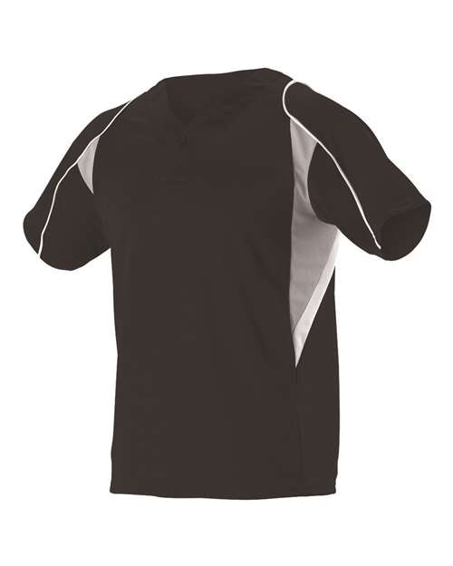 Youth Two Button Henley Baseball Jersey | USA Decoration