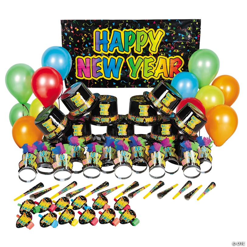 76 Pc. Glow-in-the-Dark New Year's Eve Party for 25