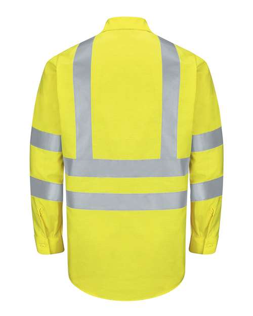 Enhanced & Hi-Visibility Long Sleeve Work Shirt - Tall Sizes | USA Decoration