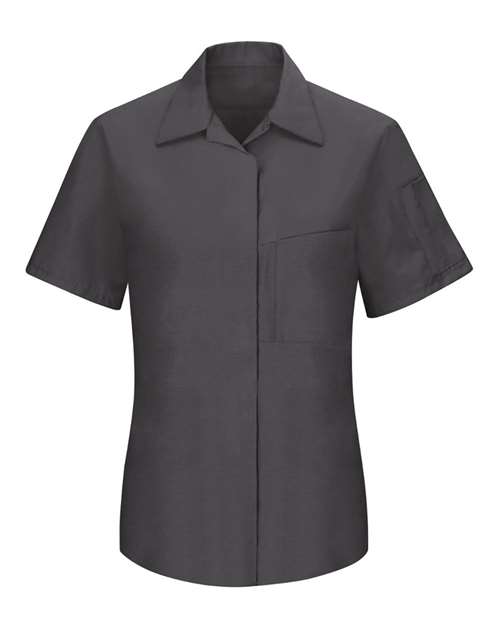 Women's Performance Plus Short Sleeve Shop Shirt with OilBlok Technology | USA Decoration