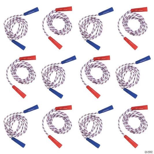 78" Patriotic Nylon Jump Ropes with Plastic Handles - 12 Pc.