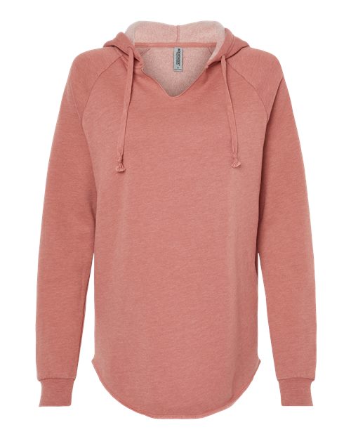 Women’s Lightweight California Wave Wash Hooded Sweatshirt | USA Decoration
