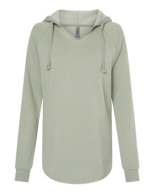 Women’s Lightweight California Wave Wash Hooded Sweatshirt | USA Decoration