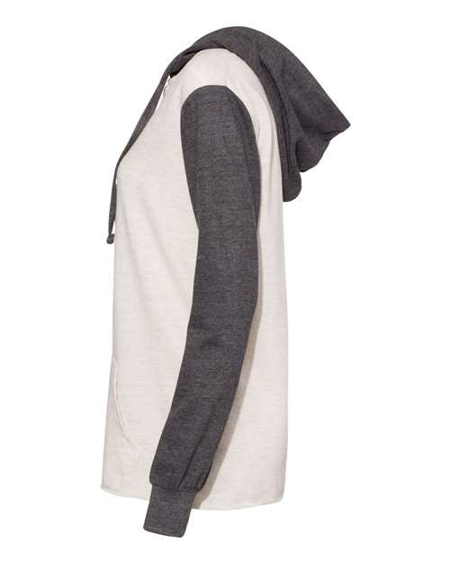 Women’s French Terry Hooded Pullover with Colorblocked Sleeves | USA Decoration