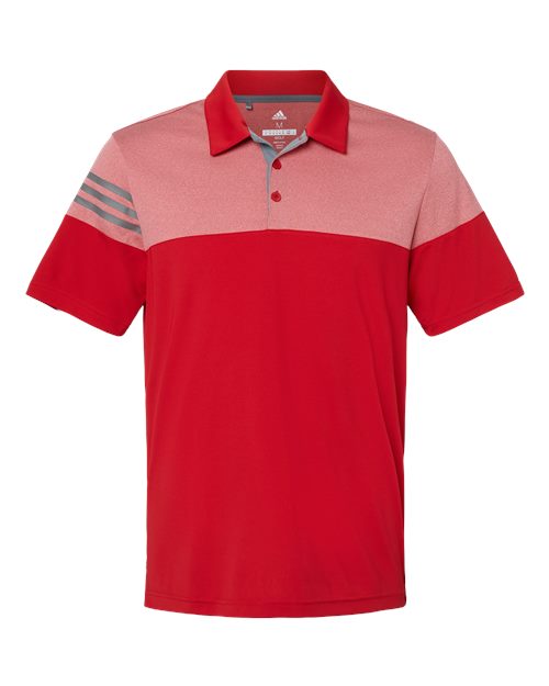 Heathered 3-Stripes Colorblocked Polo | USA Decoration