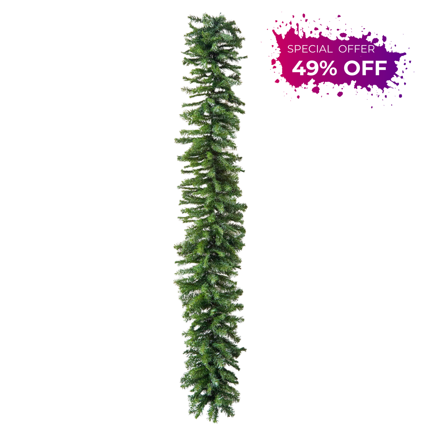 9' x 18" Majestic Pine Garland Full, Lifelike Artificial Pine Garland for Holiday & Seasonal Decor