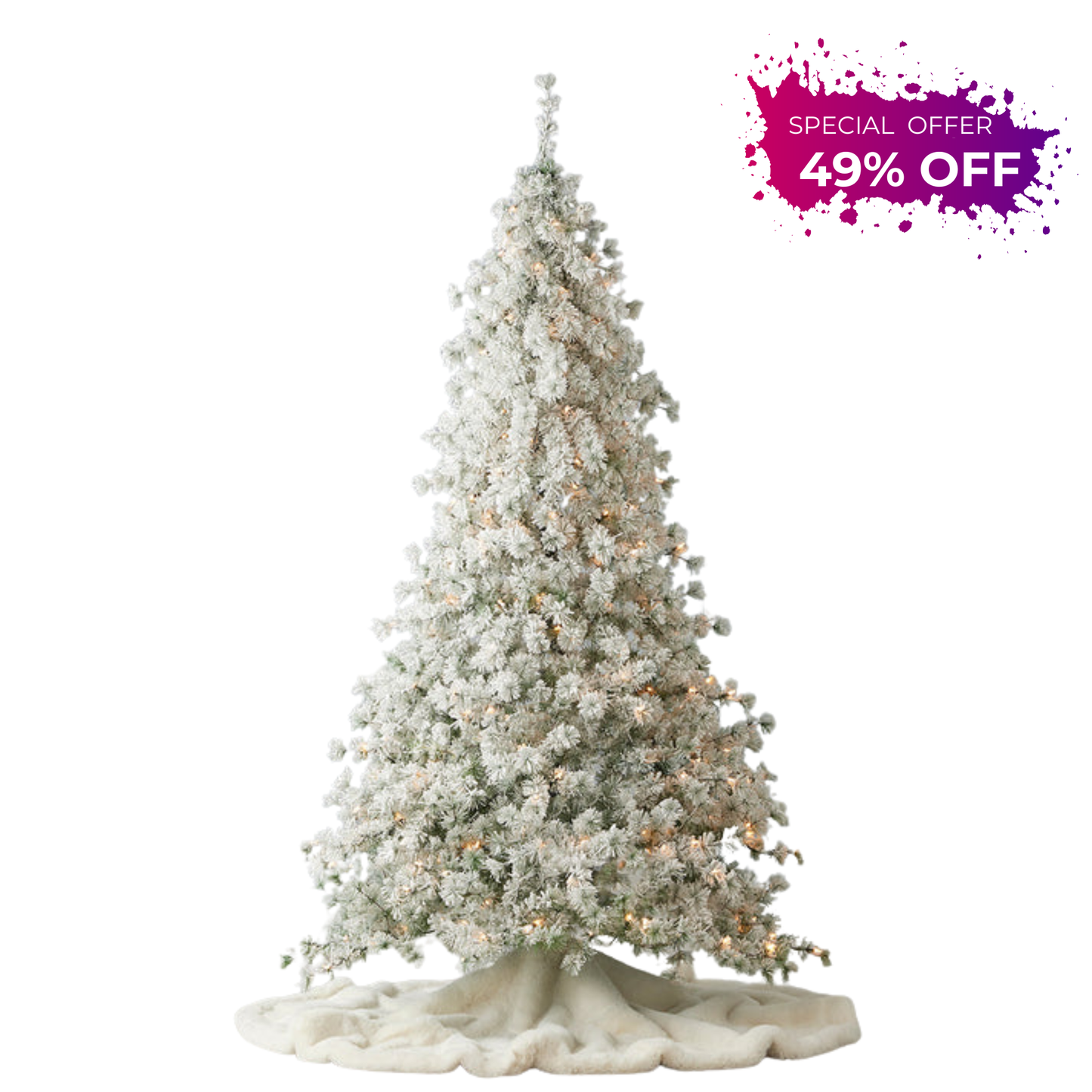 6.5 Foot Flocked Winter Fir Christmas Tree with 250 Warm White LED Lights