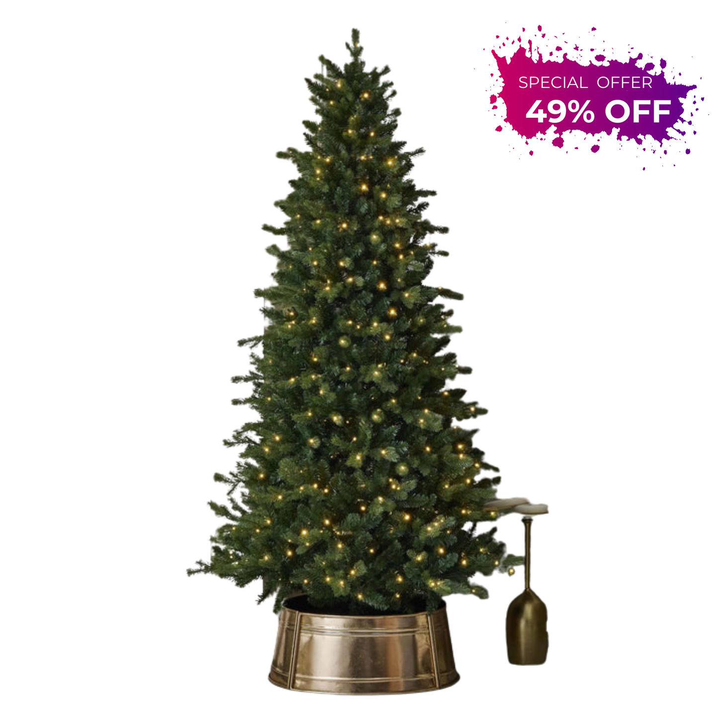 6 Foot Palmetto LED Pine Christmas Tree with 350 Dual RGBW Lights