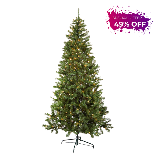 7.5 Foot Aspen Pine Christmas Tree with 400 Color-Changing LED Lights