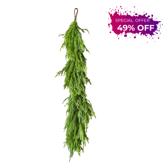 60" x 16" Real Touch Norfolk Pine Garland Deluxe Artificial Greenery for Mantels, Tables & Holiday Decor