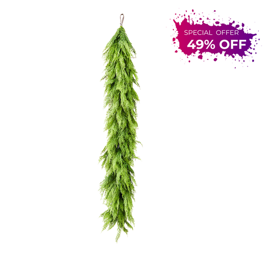 72" Deluxe Real Touch Cedar Garland Lifelike Artificial Cedar for Holiday & Year-Round Decor