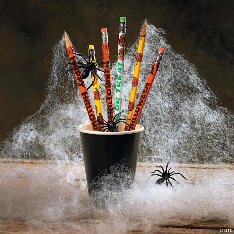 7 1/2" Bulk 144 Pc. Halloween Icons & Sayings Wood Pencil Assortment