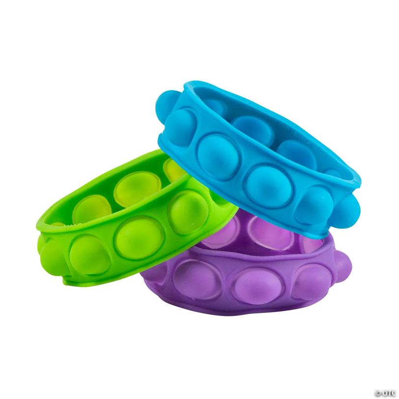 7 1/2" Lotsa Pops Pop Fidget Toy Colored Bracelets - 12 Pc.