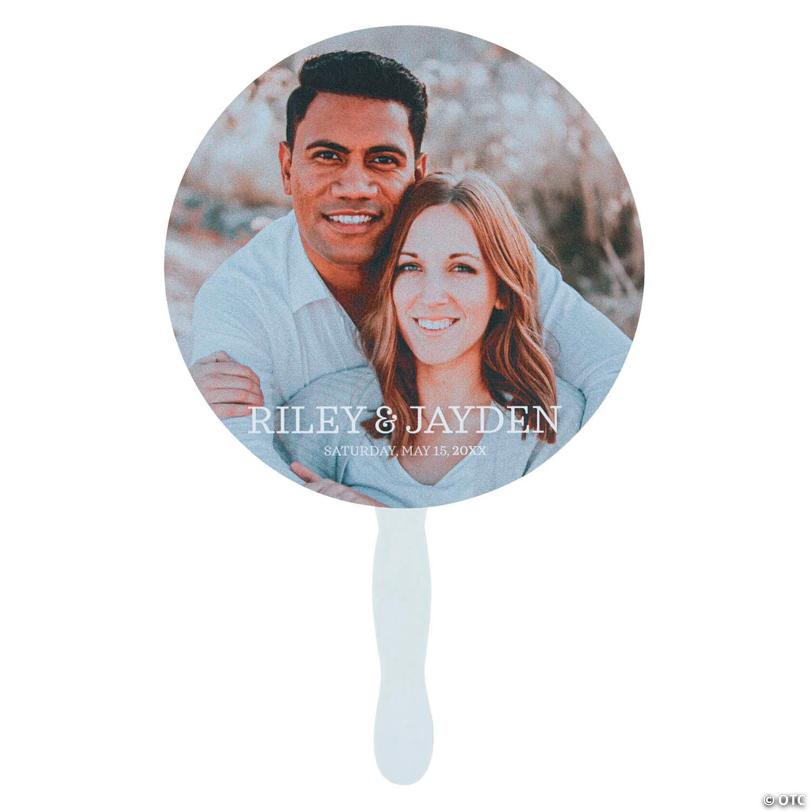 7 1/2" Personalized Custom Photo Classic Round Hand Fans - 12 Pc. | USA Decoration®