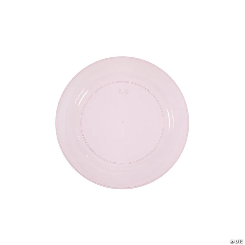 7 1/2" Premium Blush Disposable Plastic Dessert Plates - 25 Pieces | USA Decoration®