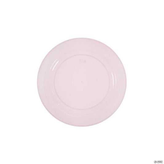 7 1/2" Premium Blush Disposable Plastic Dessert Plates - 25 Pieces | USA Decoration®