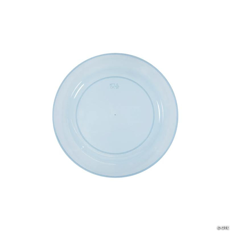 7 1/2" Premium Dusty Blue Disposable Plastic Dessert Plates - 25 Pieces | USA Decoration®