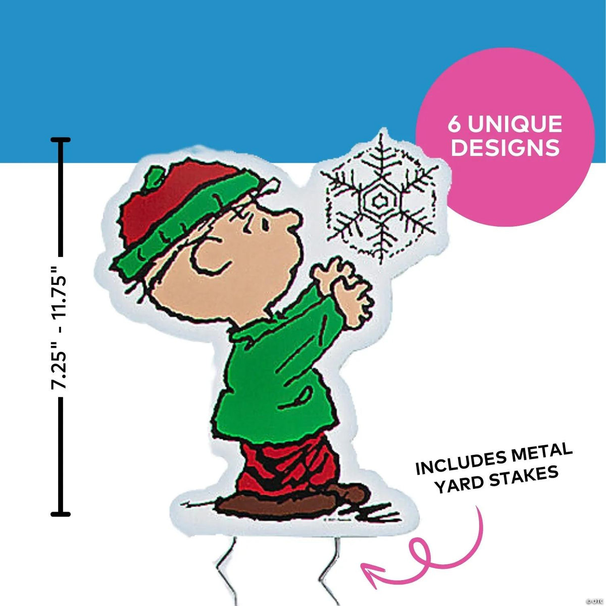 7 1/4" - 11 3/4" Peanuts® Christmas Characters Plastic Sidewalk Signs - 6 Pc.