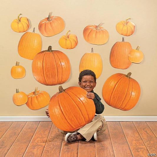7 3/4" – 17 1/4" Bulk 50 Pc. Jumbo Orange Pumpkin Classroom Wall Cutouts