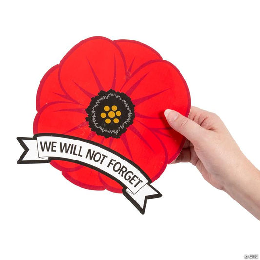 7 3/4" Bulk 24 Pc. Mini Memorial Day Poppy Single-Sided Plastic Yard Signs