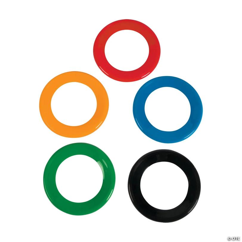 7" Bright Color International Games Mini Plastic Flying Rings - 12 Pc.