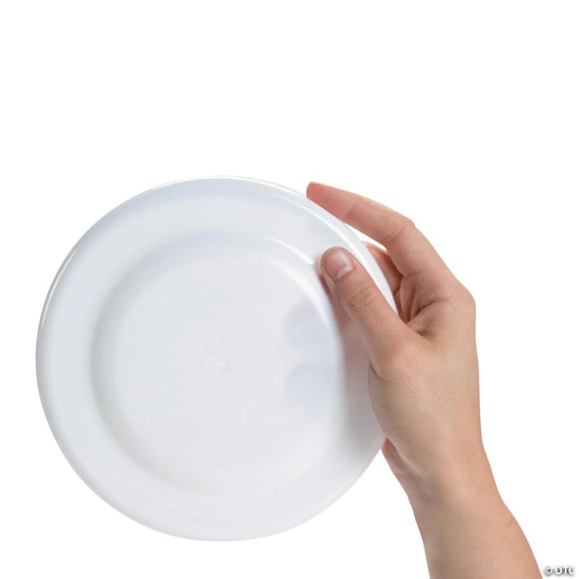 7" DIY Paintable White Plastic Flying Discs - 24 Pc.