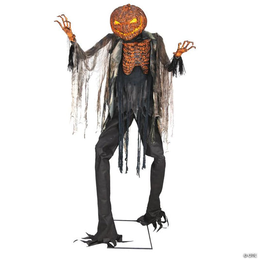 7 Ft. Scorched Scarecrow Animated Prop Standing Halloween Decoration